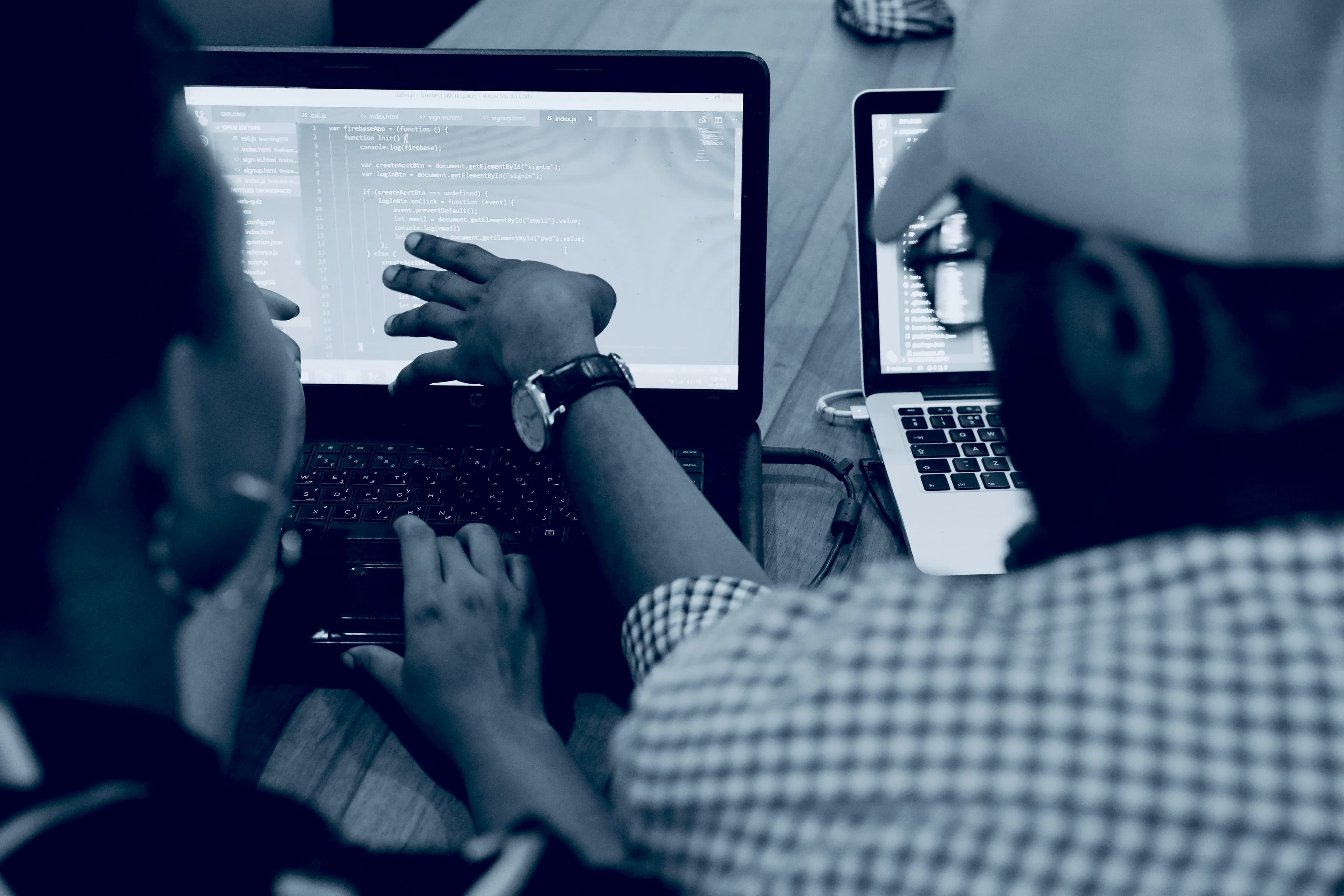 Team working on systems